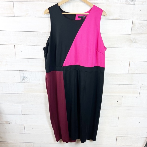 Lane Bryant Colorblock Sheath Dress Plus Size 20 Stretch Slit New - Picture 3 of 16